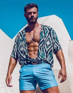 2EROS Sustainable Beachwear^S60 Bondi Shorts-Faded Denim (Series 3)