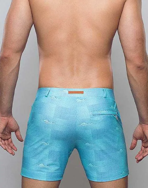 2EROS Sustainable Beachwear^S60 Print Bondi Shorts-Nautica Green