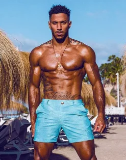2EROS Sustainable Beachwear^S60 Print Bondi Shorts-Nautica Green