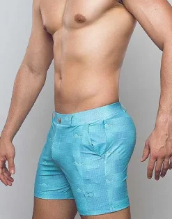 2EROS Sustainable Beachwear^S60 Print Bondi Shorts-Nautica Green