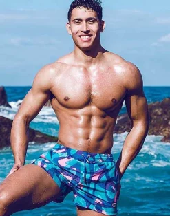2EROS Beach Shorts^S50 Print Shorts-Kai Blue
