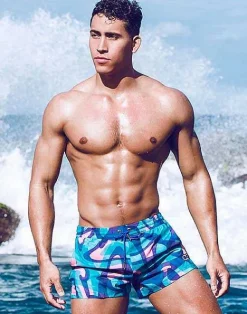2EROS Beach Shorts^S50 Print Shorts-Kai Blue