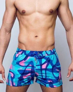 2EROS Beach Shorts^S50 Print Shorts-Kai Blue