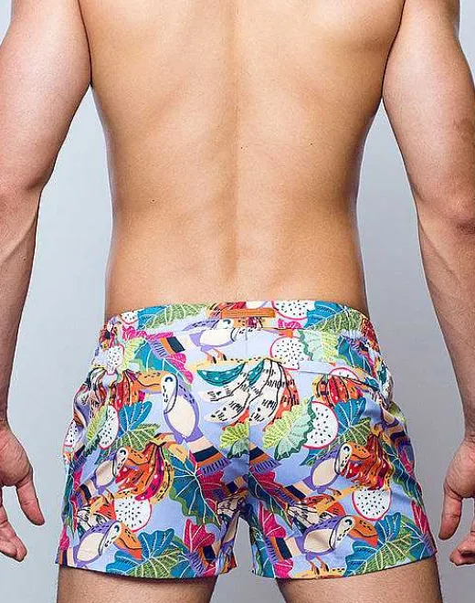 2EROS Sustainable Beachwear^S50 Print Swimshorts-Aves Purple