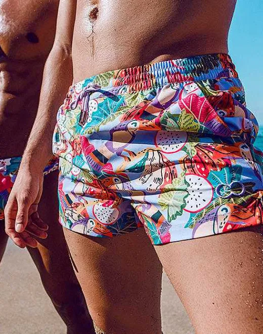 2EROS Sustainable Beachwear^S50 Print Swimshorts-Aves Purple