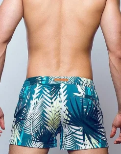 2EROS Beach Shorts^S50 Print Swimshorts-Feuille Green