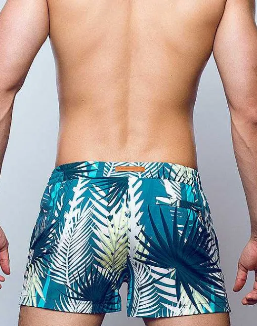 2EROS Beach Shorts^S50 Print Swimshorts-Feuille Green