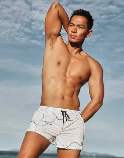 2EROS Beach Shorts^S50 Print Swimshorts-Marble