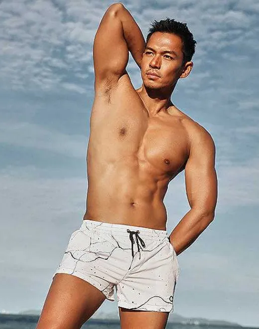 2EROS Beach Shorts^S50 Print Swimshorts-Marble