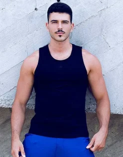 2EROS Beach Tops^Ta21 Peruvian Cotton Tanktop -Black
