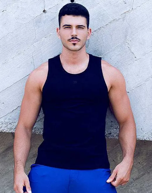 2EROS Beach Tops^Ta21 Peruvian Cotton Tanktop -Black