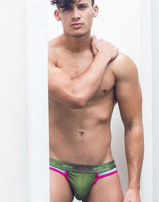 2EROS Active Underwear^U93 Aeolus Jockstrap Underwear-Green Gale