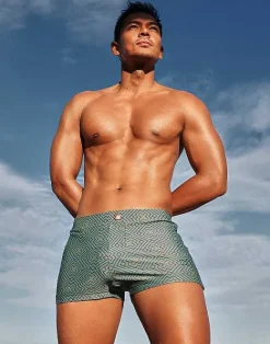 2EROS Swimwear^V60 Bondi Print Swim Trunks-Jade