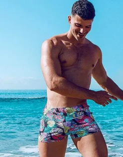2EROS Swimwear^V60 Bondi Print Swim Trunks-Monstera Black