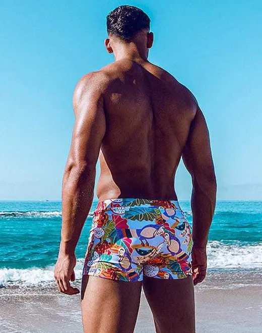 2EROS Swimwear^V60 Bondi Print Swim Trunks-Aves Purple