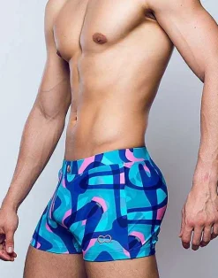 2EROS Swimwear^V60 Bondi Print Swim Trunks-Kai Blue