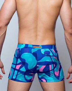 2EROS Swimwear^V60 Bondi Print Swim Trunks-Kai Blue