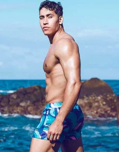 2EROS Swimwear^V60 Bondi Print Swim Trunks-Kai Blue