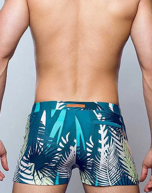 2EROS Swimwear^V60 Bondi Print Swim Trunks-Feuille Green
