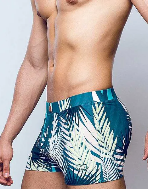 2EROS Swimwear^V60 Bondi Print Swim Trunks-Feuille Green