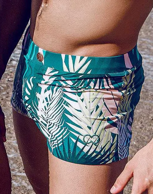 2EROS Swimwear^V60 Bondi Print Swim Trunks-Feuille Green