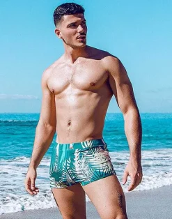 2EROS Swimwear^V60 Bondi Print Swim Trunks-Feuille Green