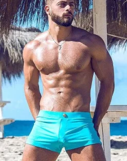 2EROS Sustainable Beachwear^V60 Bondi (Series 1) Swim Trunks-Aqua