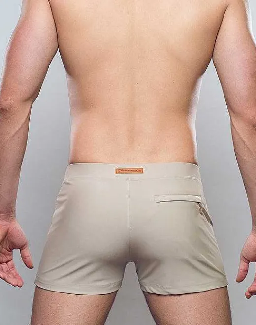 2EROS Sustainable Beachwear^V60 Bondi (Series 1) Swim Trunks-Taupe