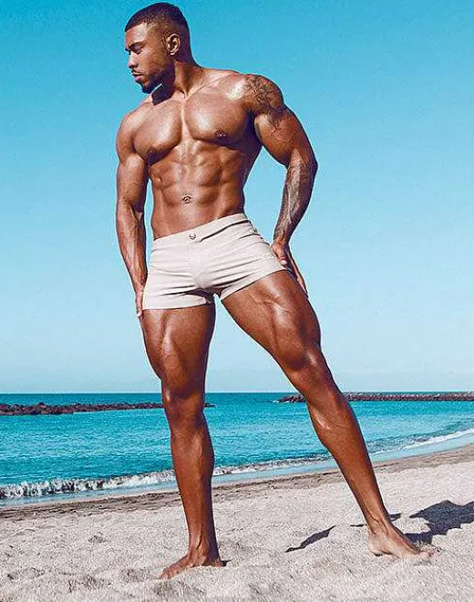2EROS Sustainable Beachwear^V60 Bondi (Series 1) Swim Trunks-Taupe