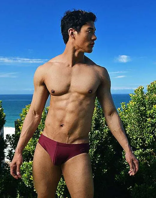 2EROS Sustainable Beachwear^V10 Core Swimwear (Series 2)-Tawny Port
