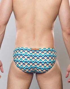 2EROS Swimwear^V20 Print Swim Brief-Chevy Blue