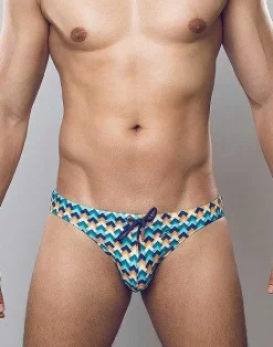 2EROS Swimwear^V20 Print Swim Brief-Chevy Blue