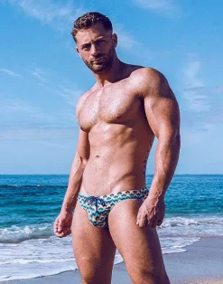 2EROS Swimwear^V20 Print Swim Brief-Chevy Blue
