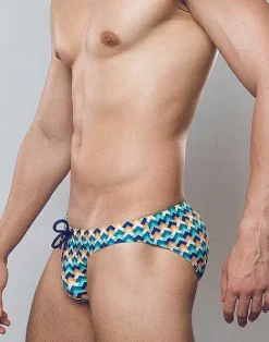 2EROS Swimwear^V20 Print Swim Brief-Chevy Blue