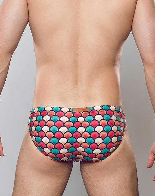 2EROS Sustainable Beachwear^V20 Print Swim Brief-Retro Red