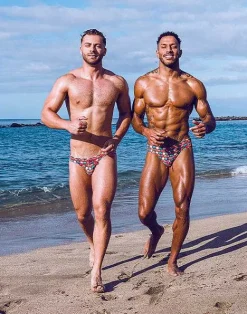 2EROS Sustainable Beachwear^V20 Print Swim Brief-Retro Red