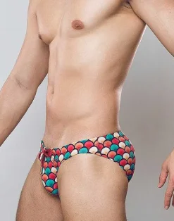 2EROS Swimwear^V20 Print Swim Brief-Retro Red