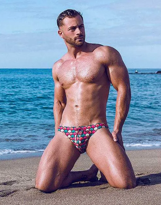 2EROS Swimwear^V20 Print Swim Brief-Retro Red