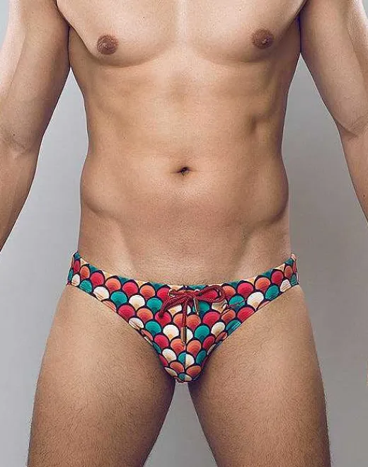 2EROS Swimwear^V20 Print Swim Brief-Retro Red