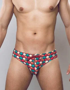 2EROS Swimwear^V10 Print Swim Brief-Retro Red