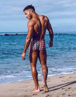 2EROS Swimwear^V10 Print Swim Brief-Retro Red