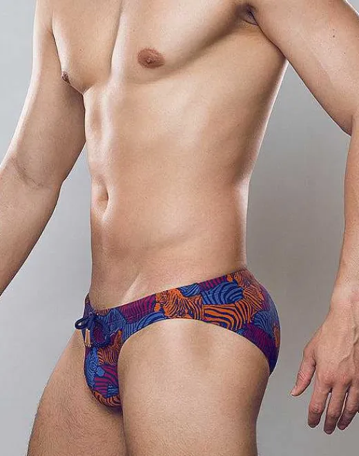 2EROS Sustainable Beachwear^V20 Print Swim Brief-Stallion Navy