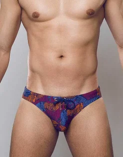 2EROS Sustainable Beachwear^V20 Print Swim Brief-Stallion Navy
