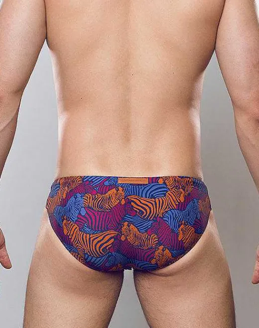 2EROS Sustainable Beachwear^V20 Print Swim Brief-Stallion Navy