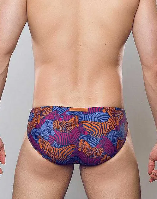 2EROS Sustainable Beachwear^V10 Print Swim Brief-Stallion Navy