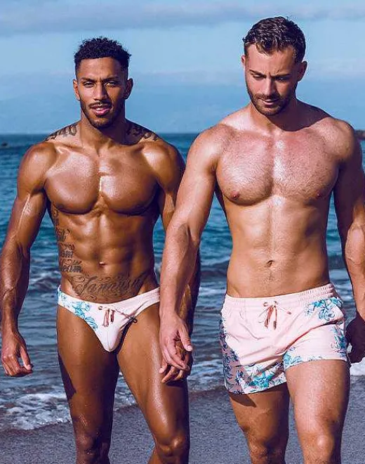 2EROS Swimwear^V20 Print Swim Brief-Tahiti Peach