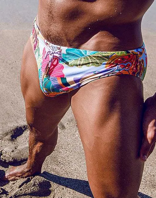 2EROS Sustainable Beachwear^V10 Print Swimwear-Aves Purple