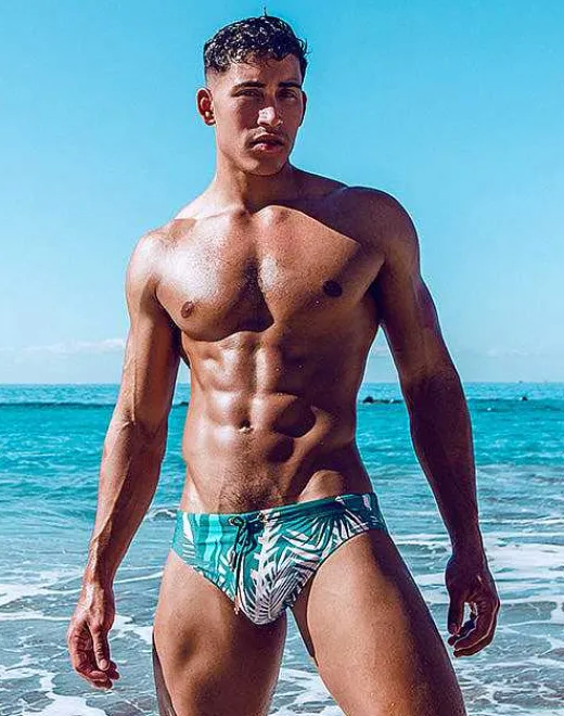 2EROS Sustainable Beachwear^V10 Print Swimwear-Feuille Green