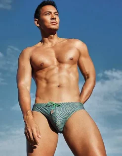 2EROS Sustainable Beachwear^V10 Print Swimwear-Jade