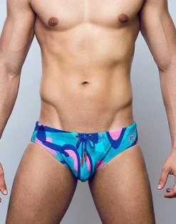 2EROS Sustainable Beachwear^V10 Print Swimwear-Kai Blue